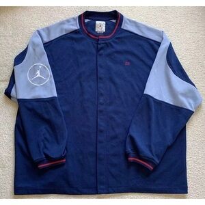 Nike Air Jordan Brand Mens Retro Snap Jacket XXL Blue Basketball Chicago 23 Vtg